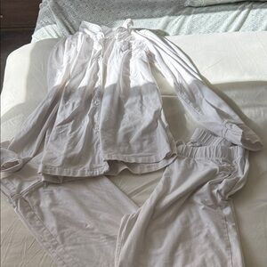 Amazon Women's White Long Sleeve Pajama Set